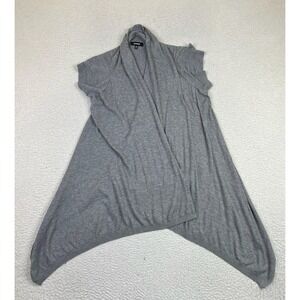 Express Sweater Womens Medium Gray Short Sleeve Open Front Shawl Collar Cardigan